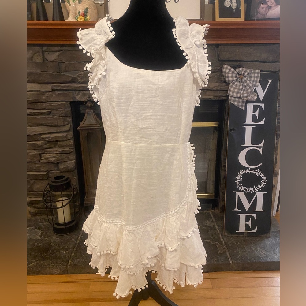 Selfie Leslie Annie Ruffle Pom-Pom Mini Dress - Picture 4 of 13